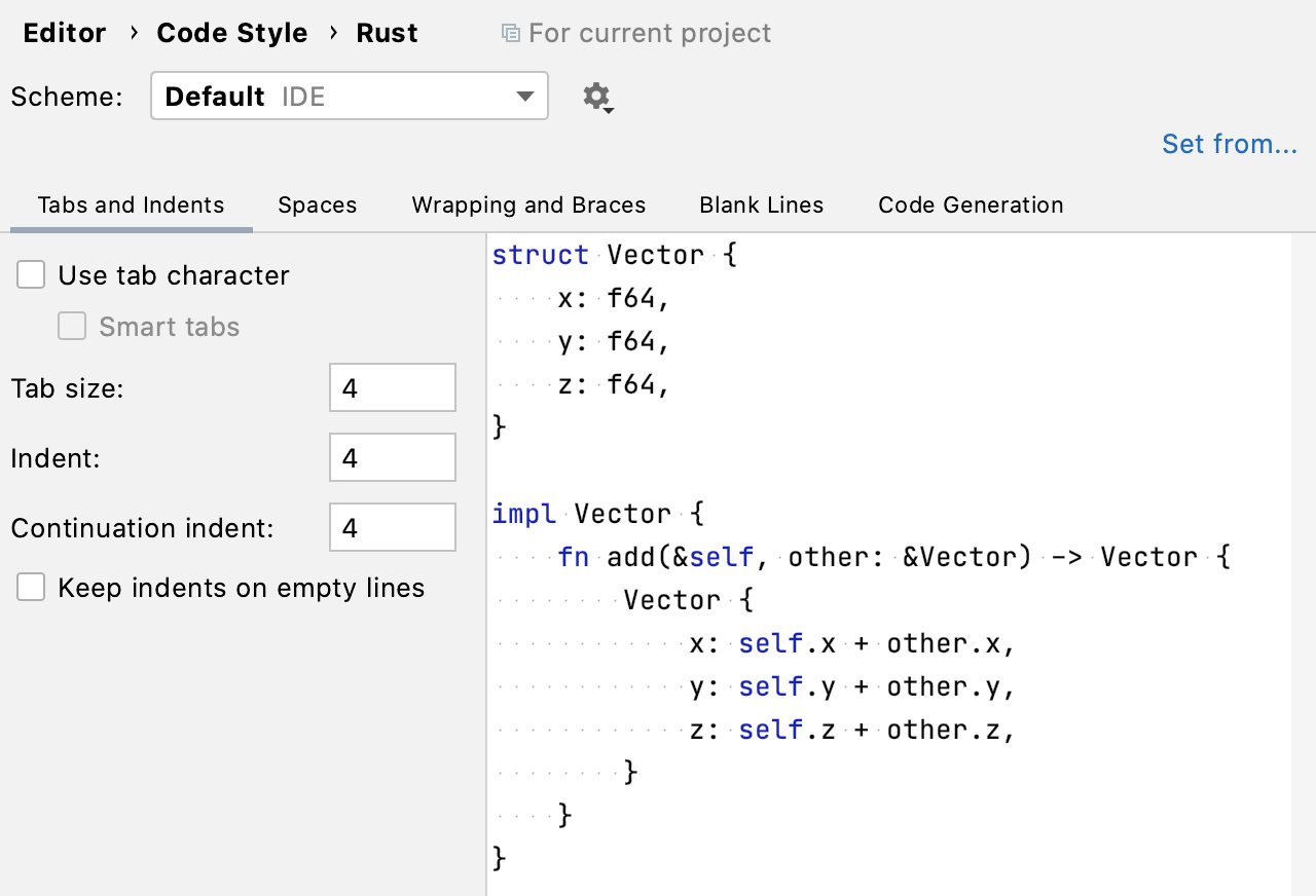 Rust Format Example