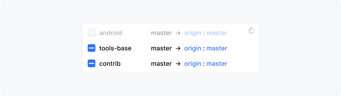 Indeterminate checkboxes showing download status