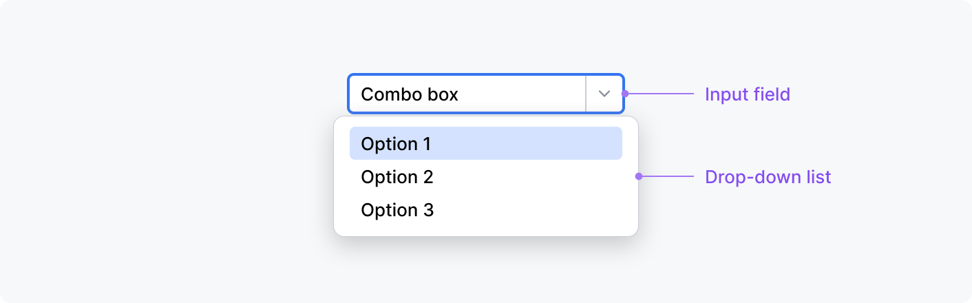 A preview of a combo box