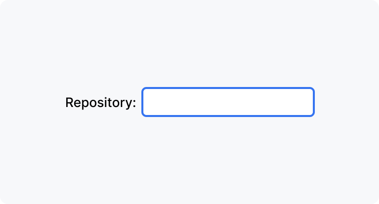 A correct example of a repository input field without values