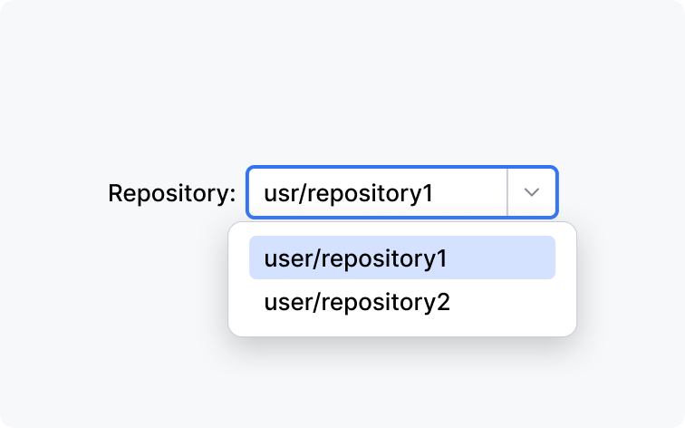 A correct example of a repository input field without values