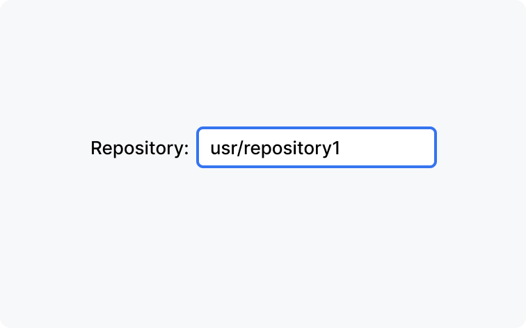 An incorrect example of a repository input field without values