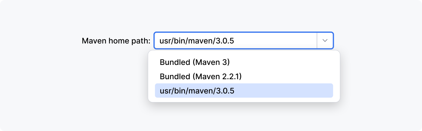 A combo box with previously entered values in the menu