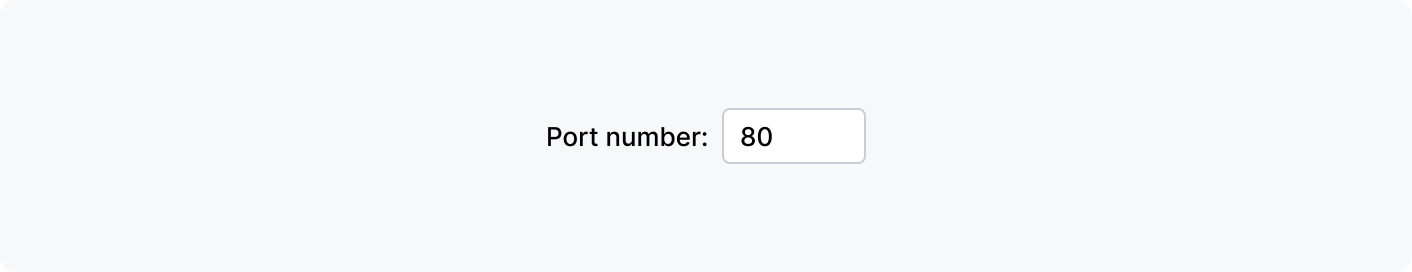 A port number input