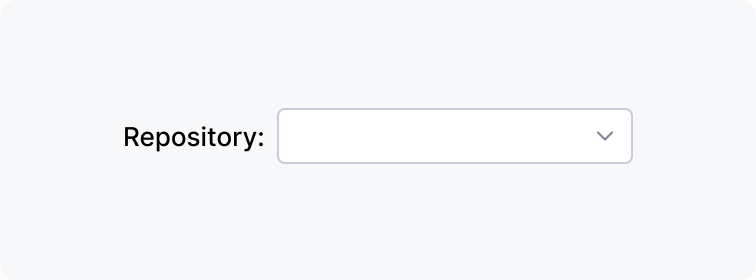 Drop-down 'Repository' with no selected option