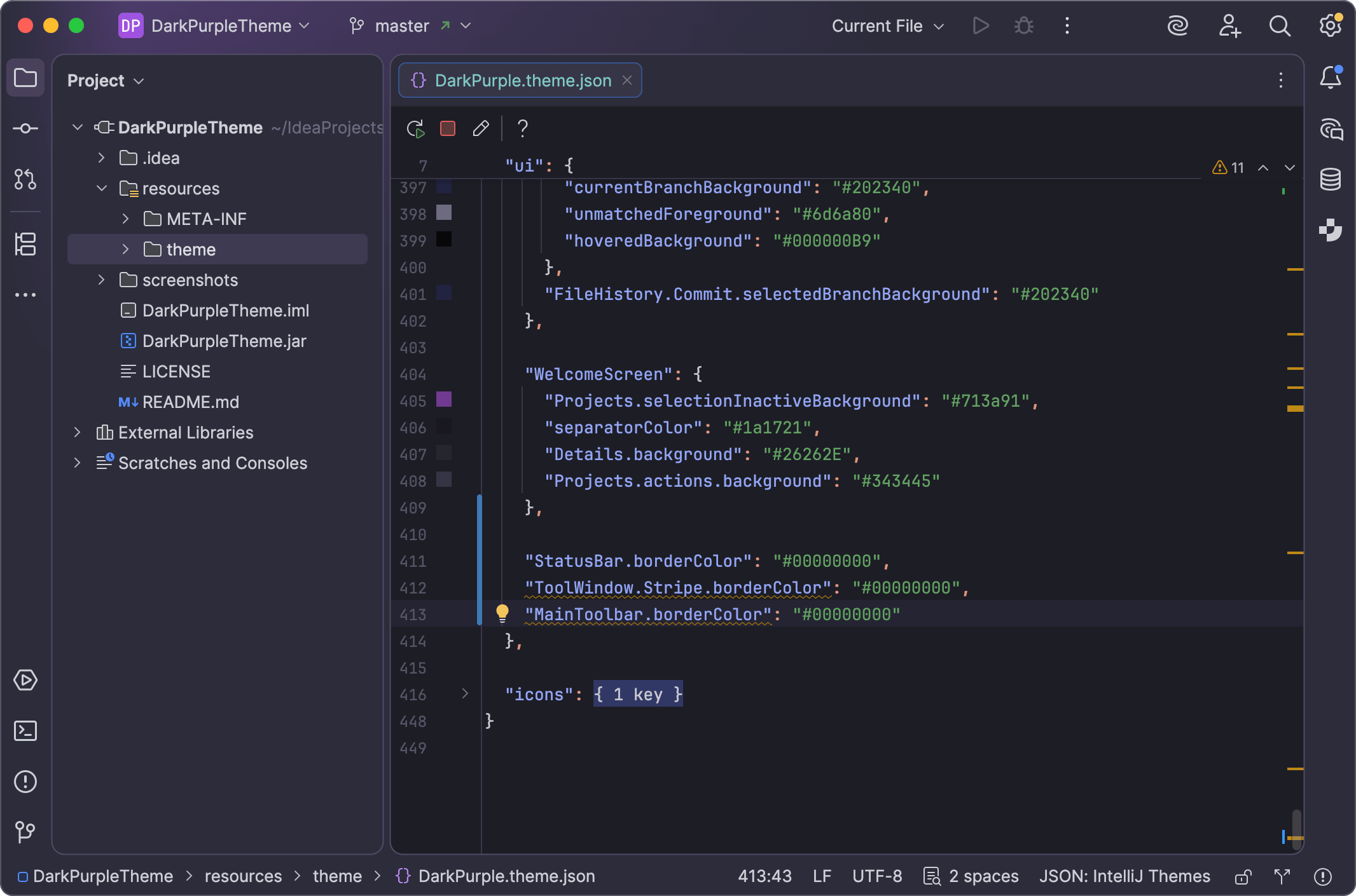 Dark Purple theme with transparent borders Dark Purple theme with transparent borders