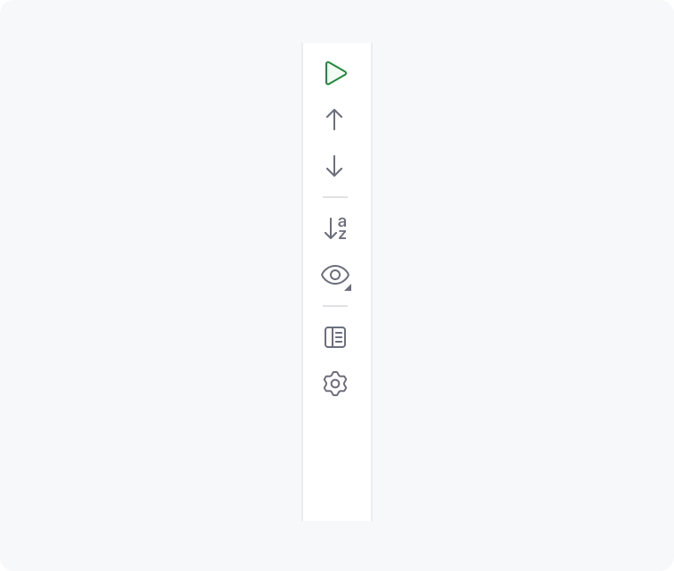 A vertical toolbar with seven icons