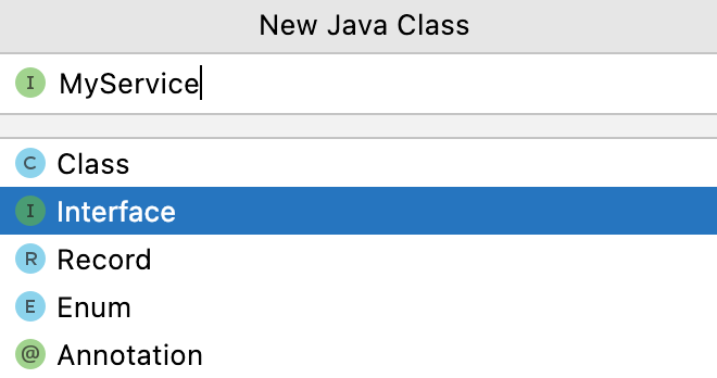Create Java class