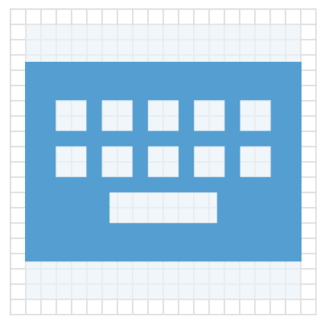Horizontal rectangle 36px by 26px