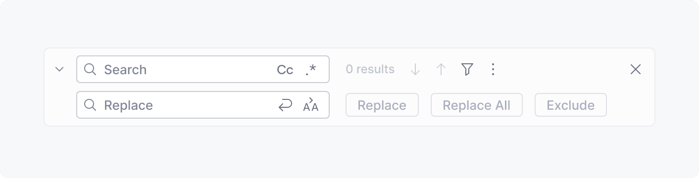 Search field search replace
