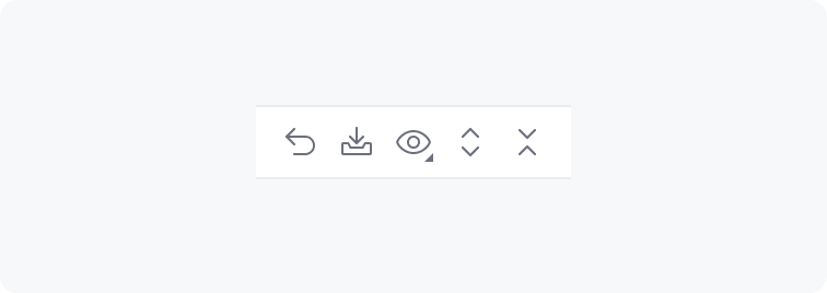 A toolbar with five icons without separators