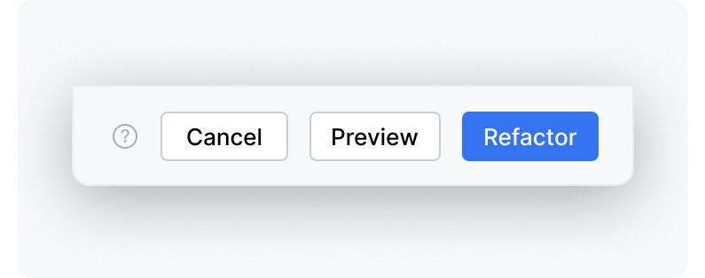 Button in the dialog footer with the incorrect help icon