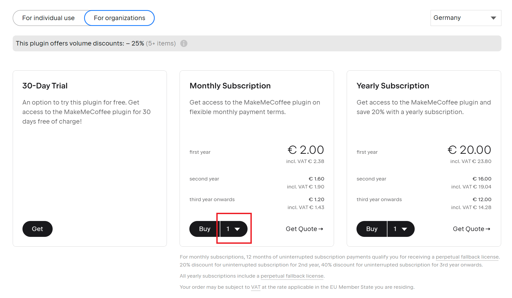 Select 100 licenses