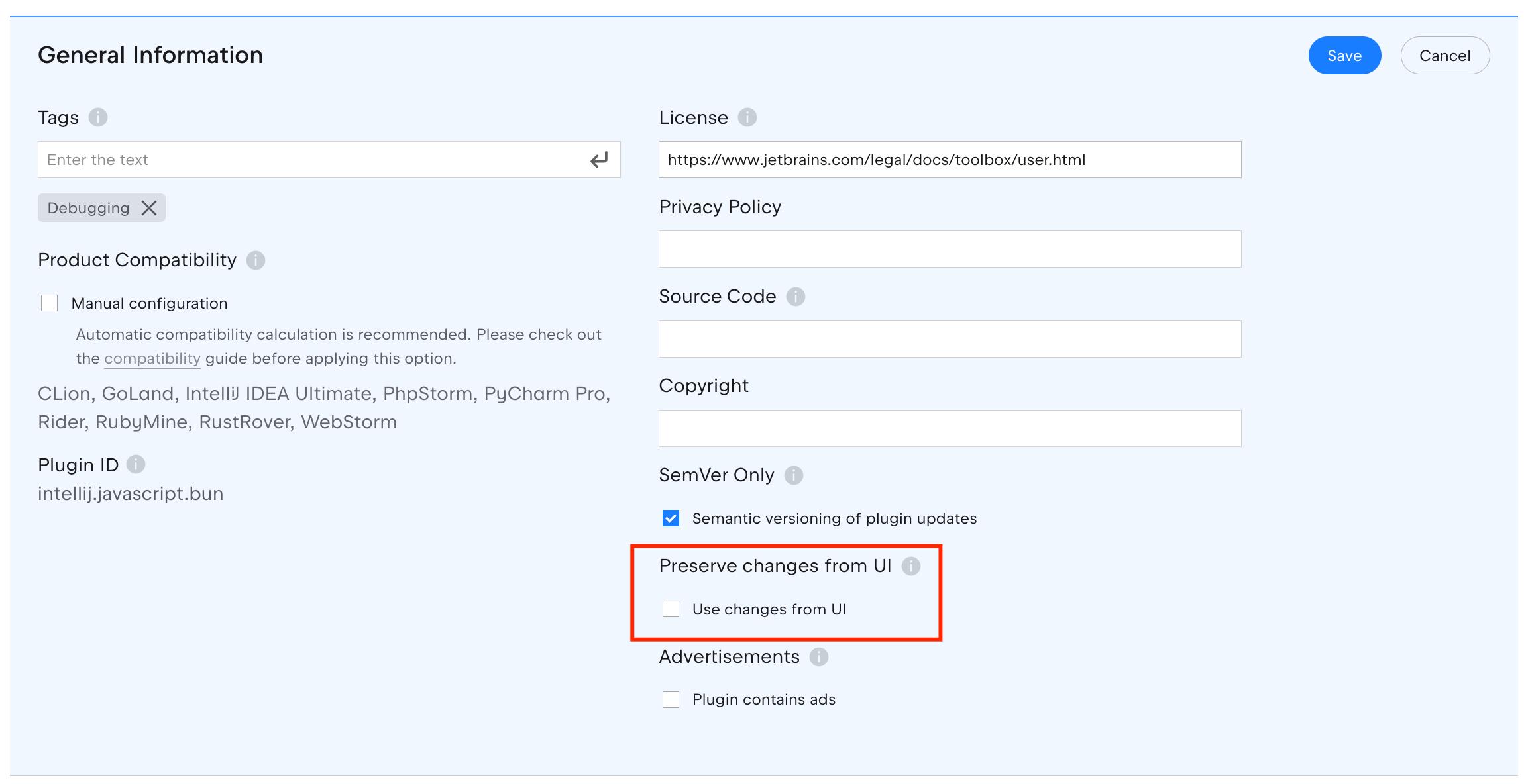Use changes from UI Use changes from UI