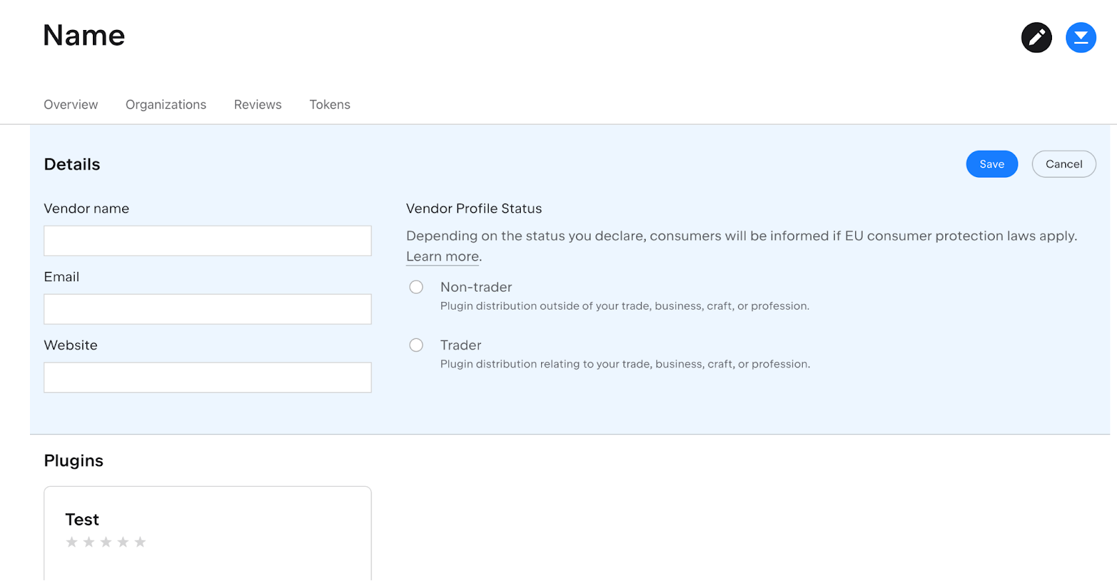 Individual Vendor Profile